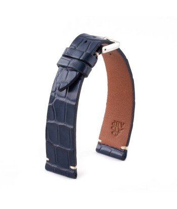 ​"Retro" watchband - Matt alligator leather strap (black, brown, grey, blue, white, burgundy, beige...) Profitez des Offres !