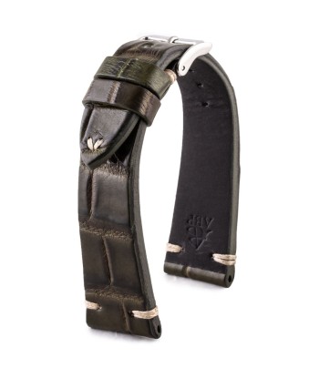 ​Vintage strap - Leather watchstrap - Alligator (black, brown, kaki, burgundy, red, purple) en stock