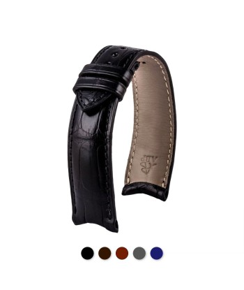 ​Curved ends - Leather watch strap - Alligator (black, brown, grey, blue) suggérées chez