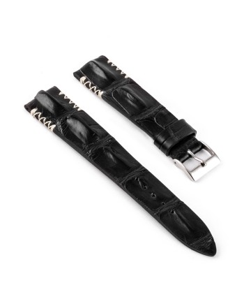 Leather watch strap - Horntail alligator (black, grey, green, blue, brown...) en stock