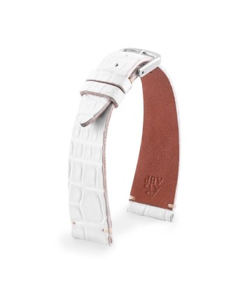 ​"Retro" watchband - Matt alligator leather strap (black, brown, grey, blue, white, burgundy, beige...) Profitez des Offres !