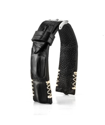 Leather watch strap - Horntail alligator (black, grey, green, blue, brown...) en stock