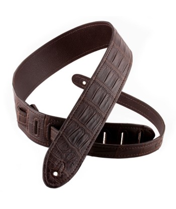 Leather guitar strap - Alligator (black, brown, blue) Vous souhaitez 