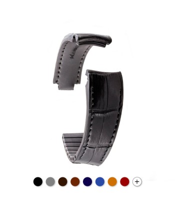 ​Rolex - R Strap premium leather watchstrap - Alligator / crocodile (black, grey, brown, blue, honey, red...) suggérées chez