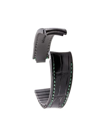 ​Rolex - R Strap high end leather watchband - Contrasted black alligator (blue, brown, grey...) outlet