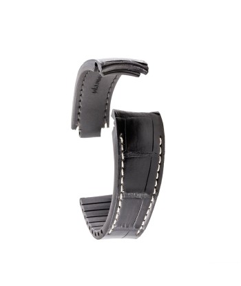 ​Rolex - R Strap high end leather watchband - Contrasted black alligator (blue, brown, grey...) outlet