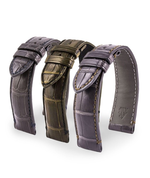 ​Leather watch strap - US Military - Alligator (grey / kaki, grey / navy blue, kaki / black) vous aussi creer 