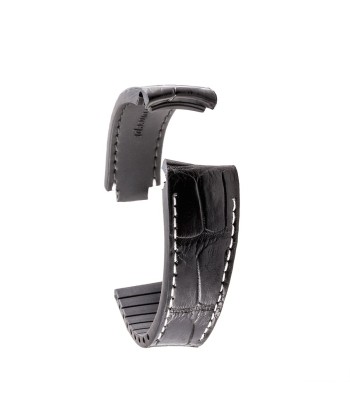 ​Rolex - R Strap high end leather watchband - Contrasted black alligator (blue, brown, grey...) outlet