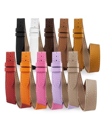 ​Hermès - Double turn leather watch band - Grained calf (black, brown, white, red...) paiement sécurisé