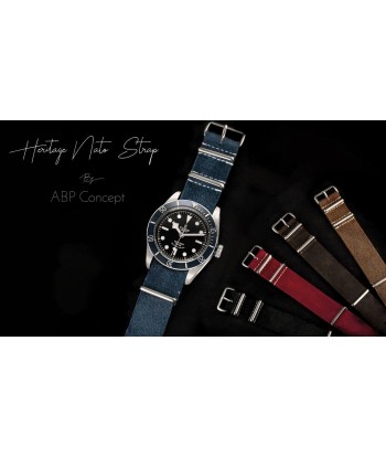 ​Tudor Black Bay Heritage - Leather Nato strap - Brushed calf (black, brown, blue, red) de l' environnement