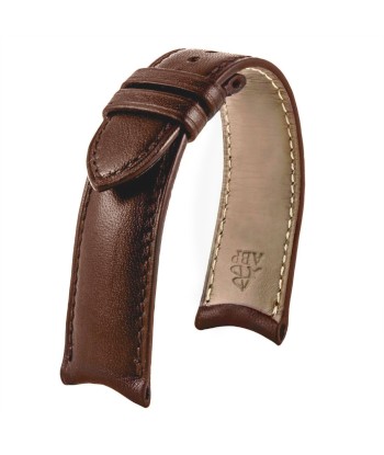 ​Curved ends - Leather watchband - Calf (black, brown, grey, blue) Venez acheter