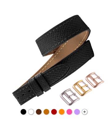 ​Hermès - Double turn leather watch band - Grained calf (black, brown, white, red...) paiement sécurisé