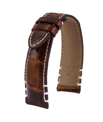 ​Leather watch band - Yachting nautical knots - Alligator (blue / white, brown / white) Fin de série