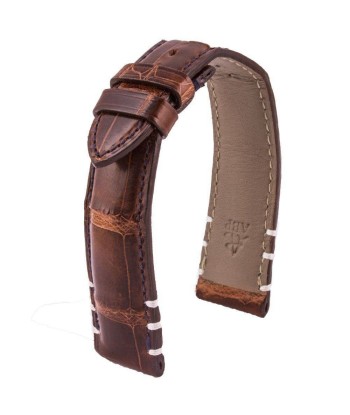 ​Leather watch band - Yachting nautical knots - Alligator (blue / white, brown / white) Fin de série