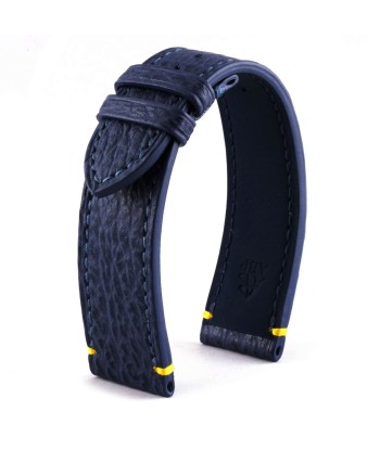 Diver - Leather watch band - Shark (black / yellow, brown / orange, blue / yellow) la livraison gratuite