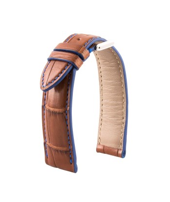 ​"Artisan" leather watchband - Alligator (black / yellow, blue / brown, brown / blue) la chaussure