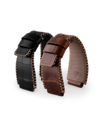 ​Bell & Ross - Leather watch band - Tribal stitching alligator (black / brown, brown / brown) En savoir plus