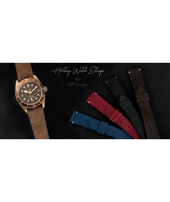 ​Tudor Black Bay Heritage - Leather watch strap - Brushed calf (black, brown, blue, red) Le MVP de beaucoup