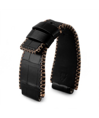 ​Bell & Ross - Leather watch band - Tribal stitching alligator (black / brown, brown / brown) En savoir plus