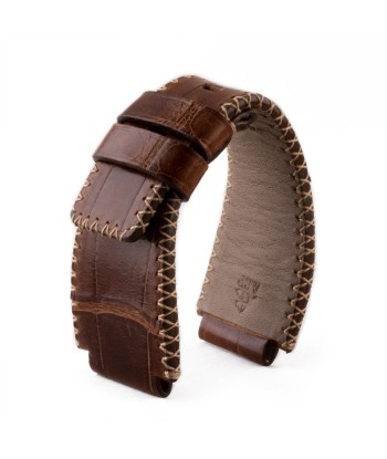 ​Bell & Ross - Leather watch band - Tribal stitching alligator (black / brown, brown / brown) En savoir plus