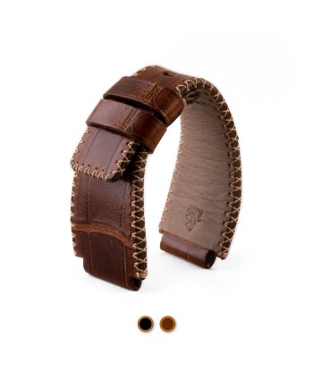 ​Bell & Ross - Leather watch band - Tribal stitching alligator (black / brown, brown / brown) En savoir plus