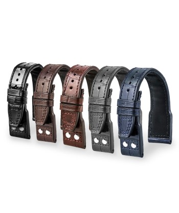 ​IWC Big Pilot - Leather watch band with rivets - Alligator (black, brown, grey, blue) Economisez 