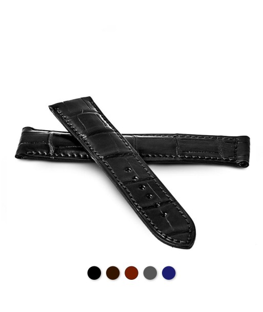 Omega - Leather watchband - Alligator (black, brown, grey, blue) paiement sécurisé