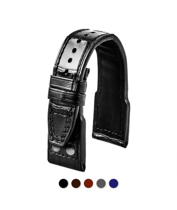 ​IWC Big Pilot - Leather watch band with rivets - Alligator (black, brown, grey, blue) Economisez 