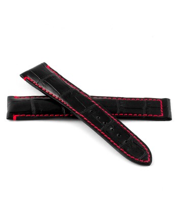 ​Omega Seamaster - Leather watch band - Alligator (black / red, black / orange, blue / white) Paris Déstockage Promo