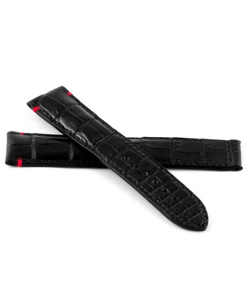 ​Omega Seamaster - Leather watch band - Alligator (black / red, black / orange, blue / white) Paris Déstockage Promo