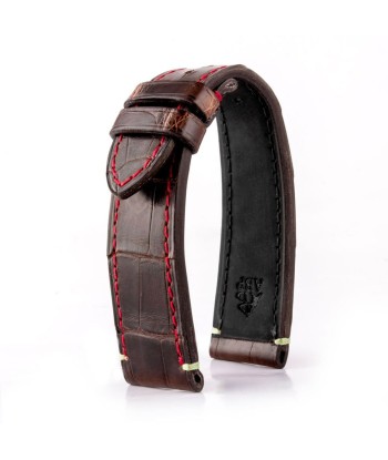 ​Tudor Black Bay Heritage - Leather watchband - Waxed tanning alligator (black, brown) 2024