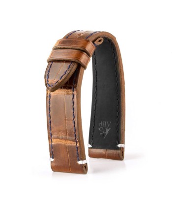 ​Tudor Black Bay Heritage - Leather watchband - Waxed tanning alligator (black, brown) 2024