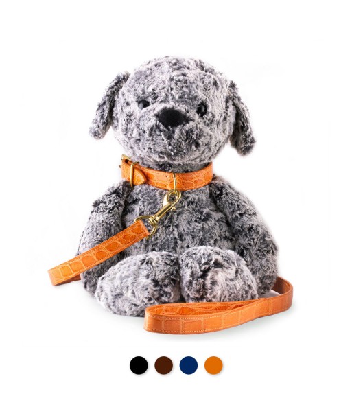 ​Pet leather collar and leash (dog, cat...) - Alligator En savoir plus