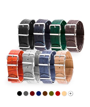 ​Leather 100% Wild nato strap - Wild alligator (black, brown, blue, grey...) les ligaments