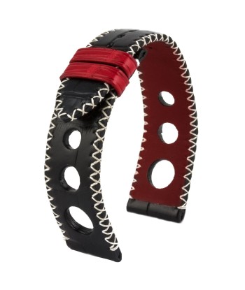 ​Leather watch strap - Formula 1 Monaco - Alligator (black / red) paiement sécurisé