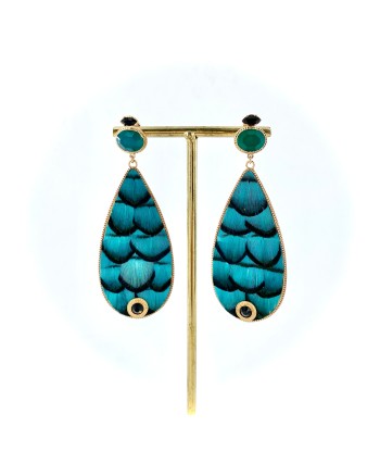 Boucles d'Oreilles FUJITA Goutte Plumes Turquoise sélection de produits