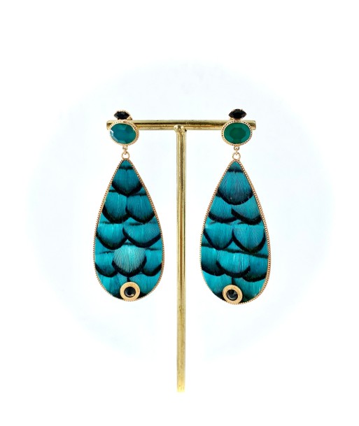 Boucles d'Oreilles FUJITA Goutte Plumes Turquoise sélection de produits