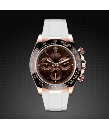 Rolex - Rubber B strap for rose gold Daytona on Leather watch band Livraison rapide