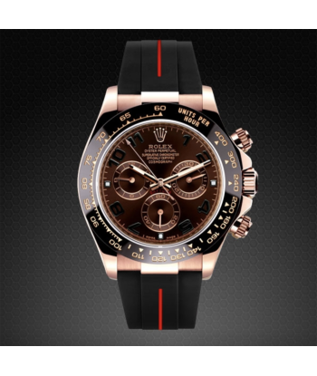 Rolex - Rubber B strap for rose gold Daytona on Leather watch band Livraison rapide