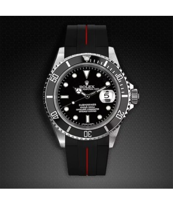 Rolex - Rubber B strap for Non-Ceramic 40mm Submariner - Tang buckle series de pas cher