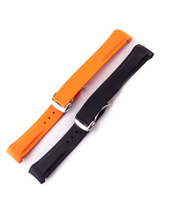 Omega Speedmaster / Seamaster - Integrated Rubber watch band (black, orange) Jusqu'à 80% De Réduction