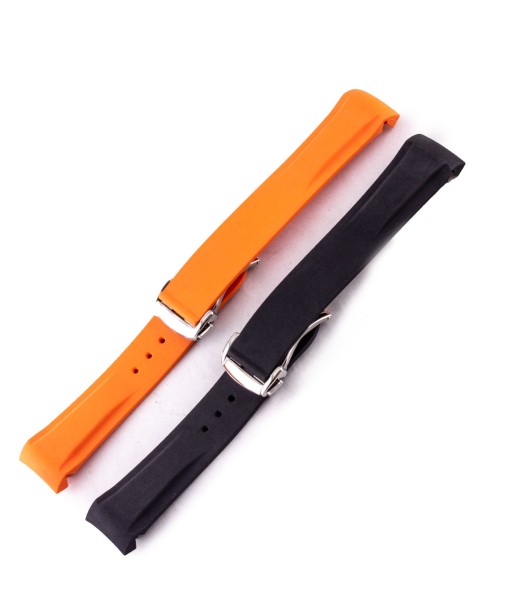 Omega Speedmaster / Seamaster - Integrated Rubber watch band (black, orange) Jusqu'à 80% De Réduction