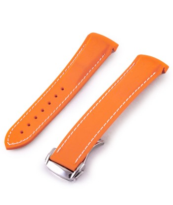 Omega Speedmaster / Seamaster - Stitched integrated Rubber watch band (black, orange) 2023