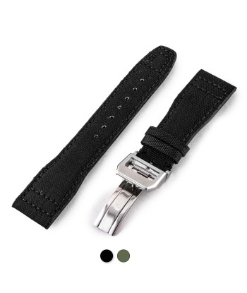 IWC Big Pilot - Cordura Type fabric watch band (black, kaki) - 22mm une grave pollution 