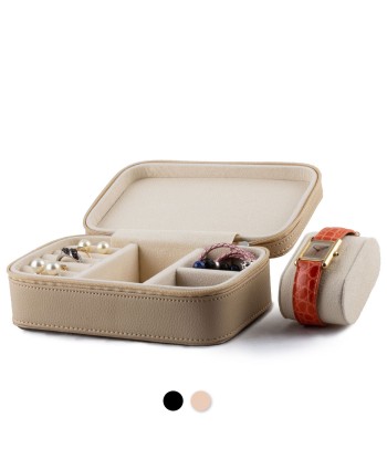 Watch and jewelry box "Milady" - Travel case for 1 watches - Beige / Black offre 