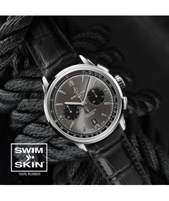 ​Breitling - Rubber B strap for Premier Chronograph 42mm - SwimSkin® rembourrage situé sous