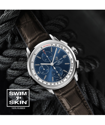 ​Breitling - Rubber B strap for Premier Chronograph 42mm - SwimSkin® rembourrage situé sous