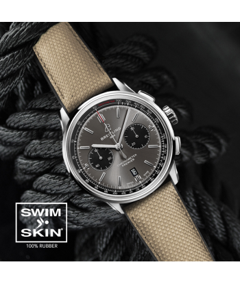 ​Breitling - Rubber B strap for Premier Chronograph 42mm - SwimSkin® rembourrage situé sous