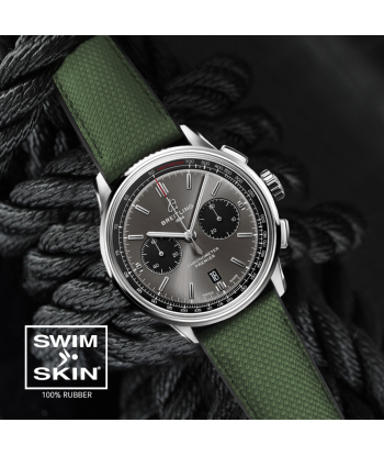 ​Breitling - Rubber B strap for Premier Chronograph 42mm - SwimSkin® rembourrage situé sous